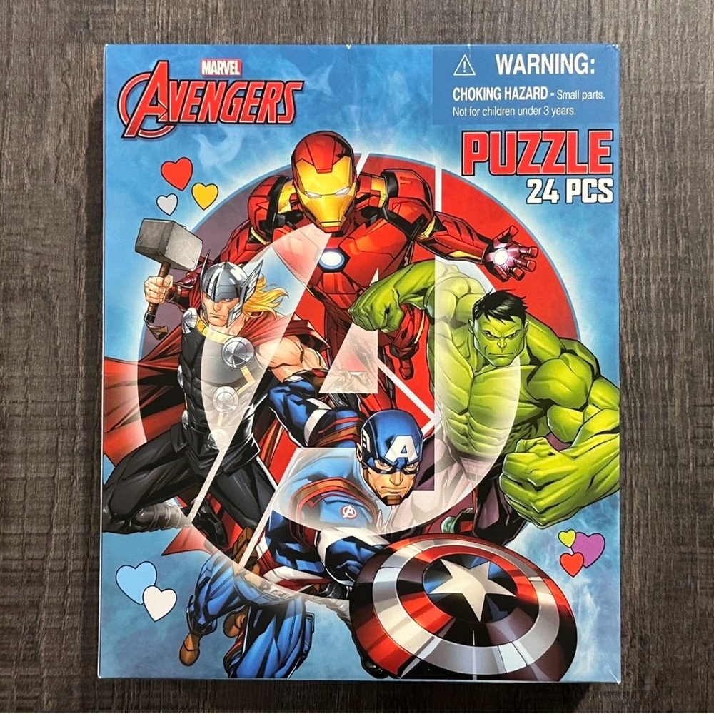 💞 New 24-Piece Marvel Avengers Puzzle w/ Captain America, Hulk, Iron Man & Thor